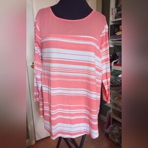 Woman's orange striped blouse